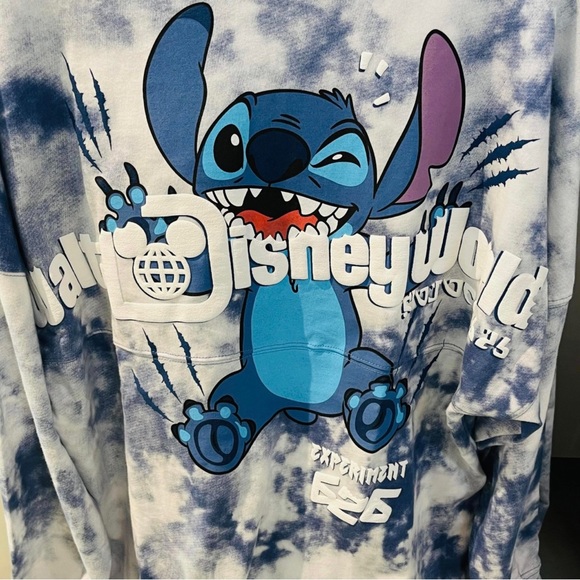 Walt Disney World Spirit Jersey Stitch Experiment 626 Blue/White Acid Wash - Picture 7 of 8